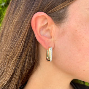 14K GOLD DIAMOND MEDIUM KATIE HOOPS