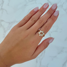 14K GOLD DIAMOND BAGUETTE STAR OF DAVID RING