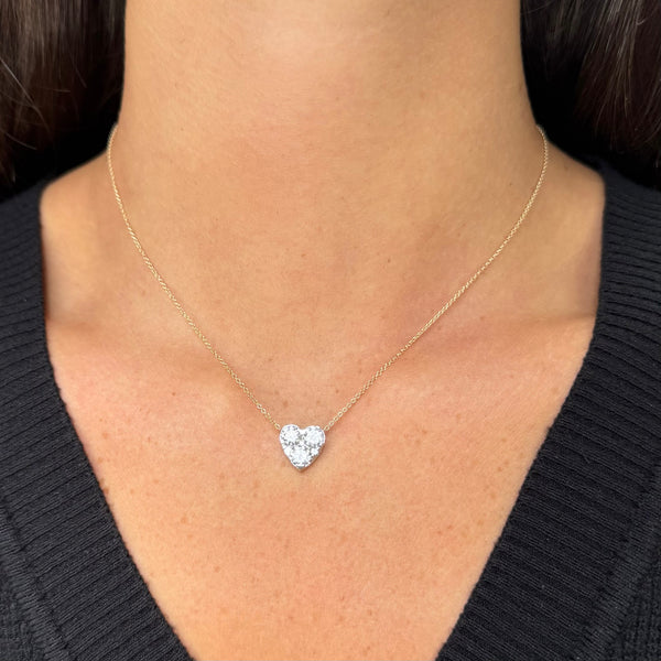 14K GOLD DIAMOND SASHA HEART NECKLACE