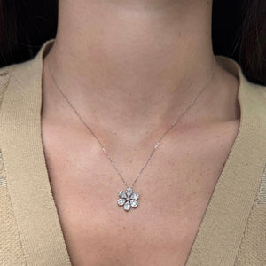 14K GOLD DIAMOND RACHEL FLOWER NECKLACE