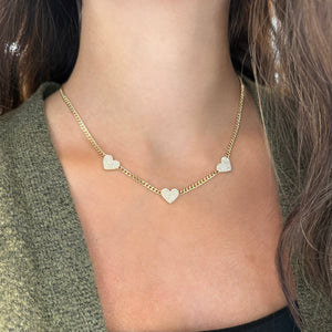 14K GOLD DIAMOND LARGE COREY HEART NECKLACE