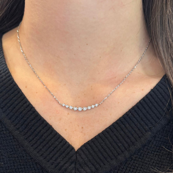 14K GOLD DIAMOND ROSIE BEZEL NECKLACE