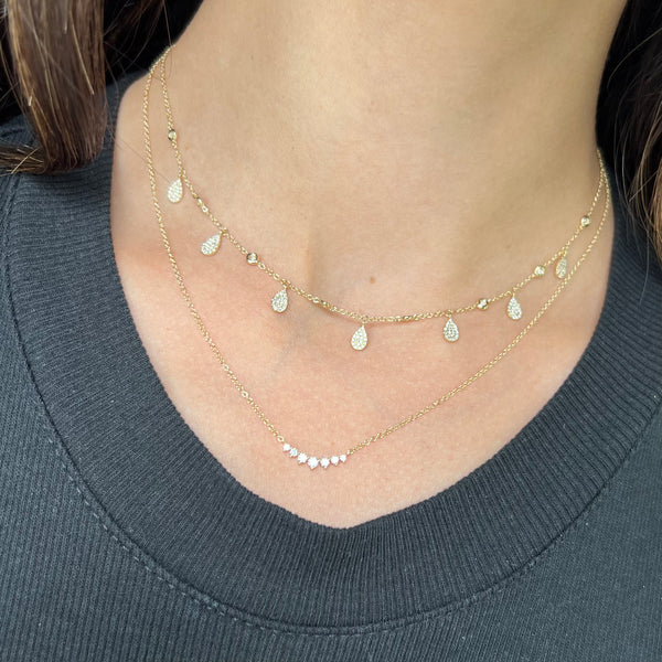 14K GOLD DIAMOND LARGE ELIZABETH NECKLACE
