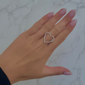 14K GOLD DIAMOND MONA HEART RING