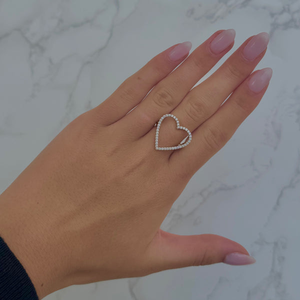 14K GOLD DIAMOND MONA HEART RING