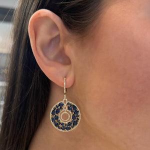 14K GOLD DIAMOND SAPPHIRE SHANI EARRINGS