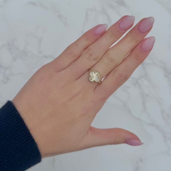 14K GOLD CARLIE CLOVER RING