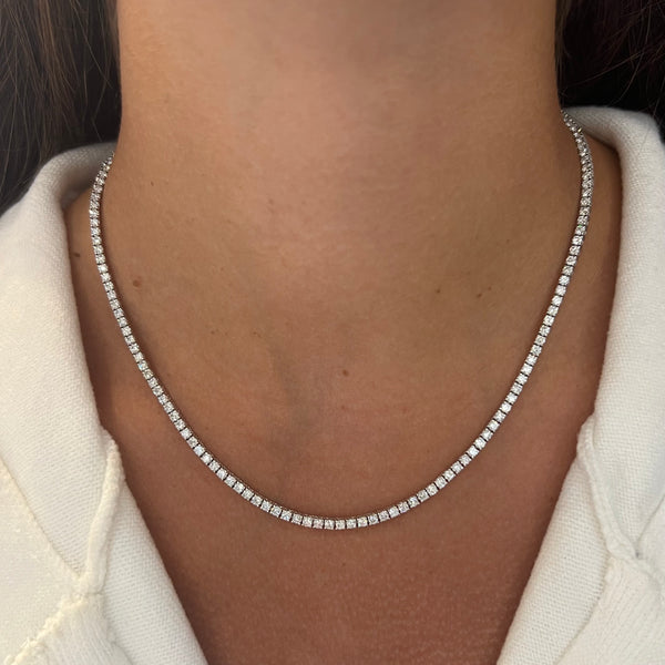 14K GOLD 7.37 CT DIAMOND CLASSIC TENNIS NECKLACE