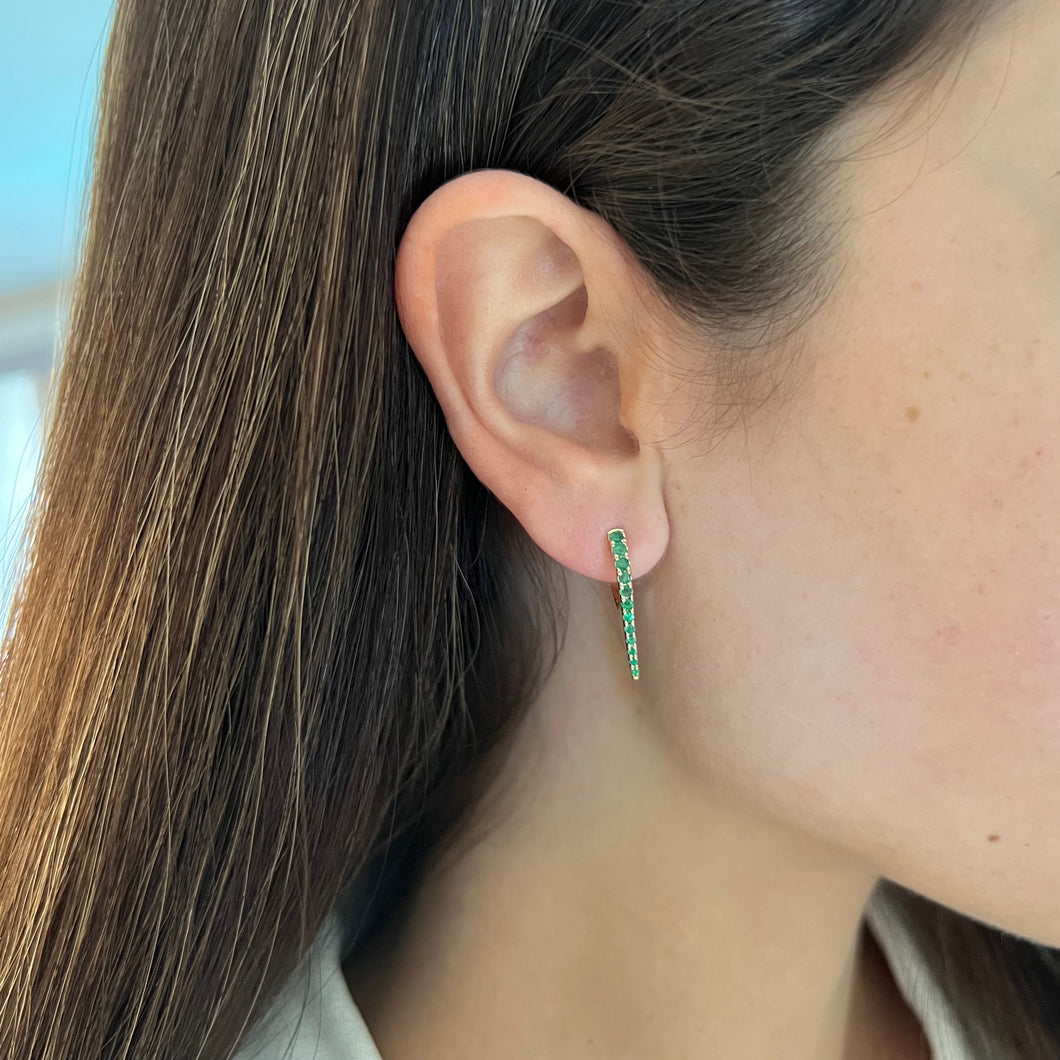 14K GOLD EMERALD TYLER EARRINGS