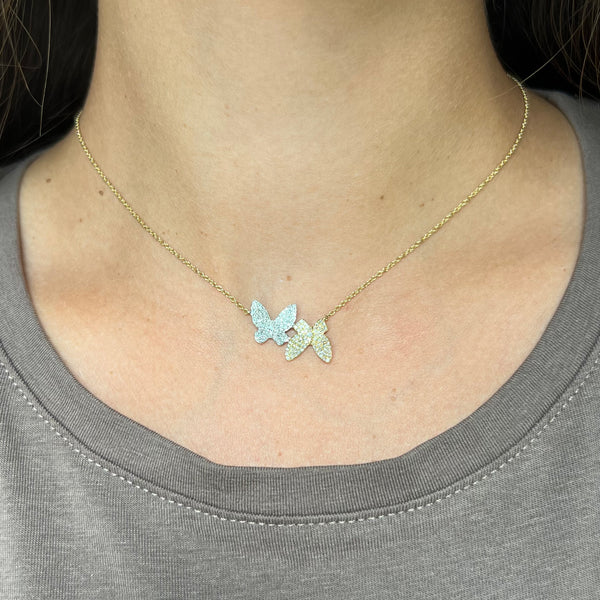 14K GOLD DIAMOND ELOISE DOUBLE BUTTERFLY NECKLACE
