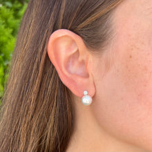 14K GOLD DIAMOND PEARL DANIELLE STUDS