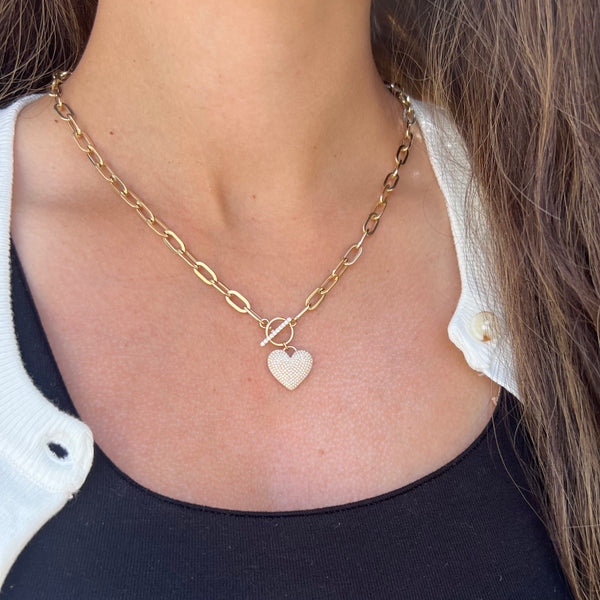 14K GOLD DIAMOND SMALL ALLY HEART NECKLACE