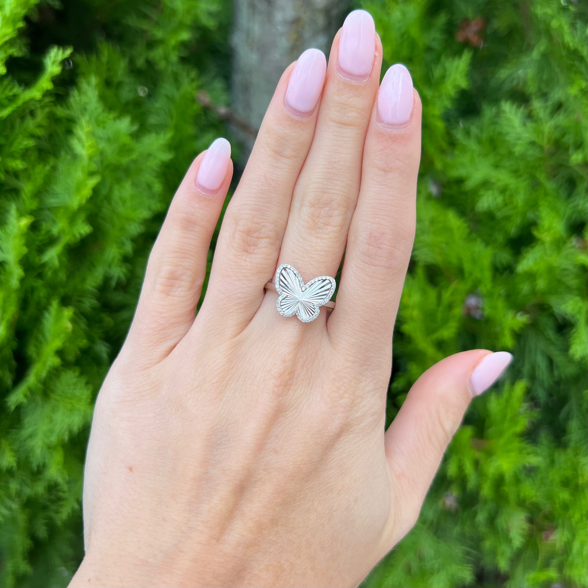 14K Gold Diamond Beatrice Butterfly Ring