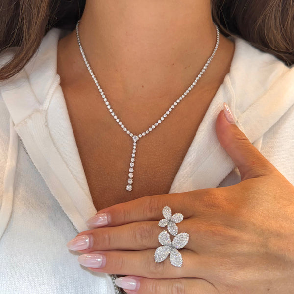 14K GOLD DIAMOND LAUREN LARIAT NECKLACE