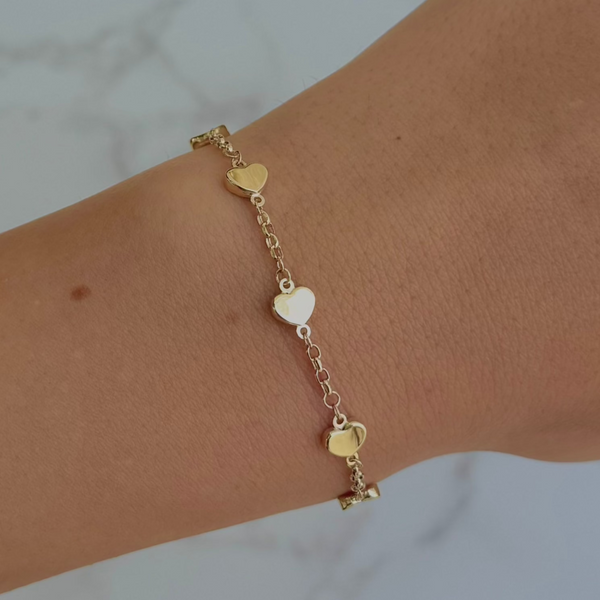 14K GOLD LANEY HEART BRACELET