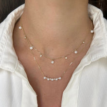 14K GOLD DIAMOND PEARL MARLEE NECKLACE
