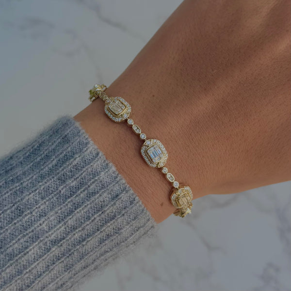 14K GOLD DIAMOND DONNA TENNIS BRACELET