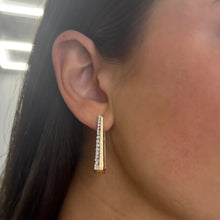 14K GOLD DIAMOND LESLIE HOOPS