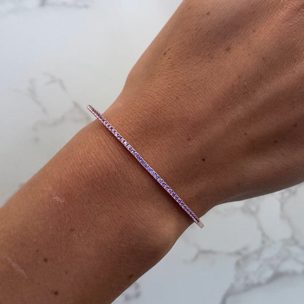 14K GOLD PINK SAPPHIRE JOELLE FLEX BANGLE