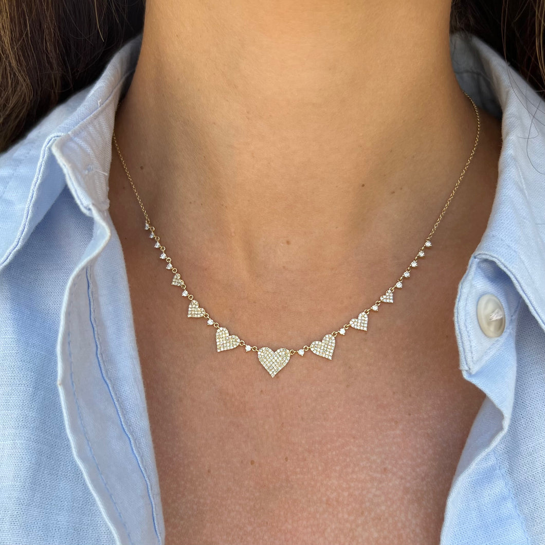 14K GOLD DIAMOND BETH HEART NECKLACE