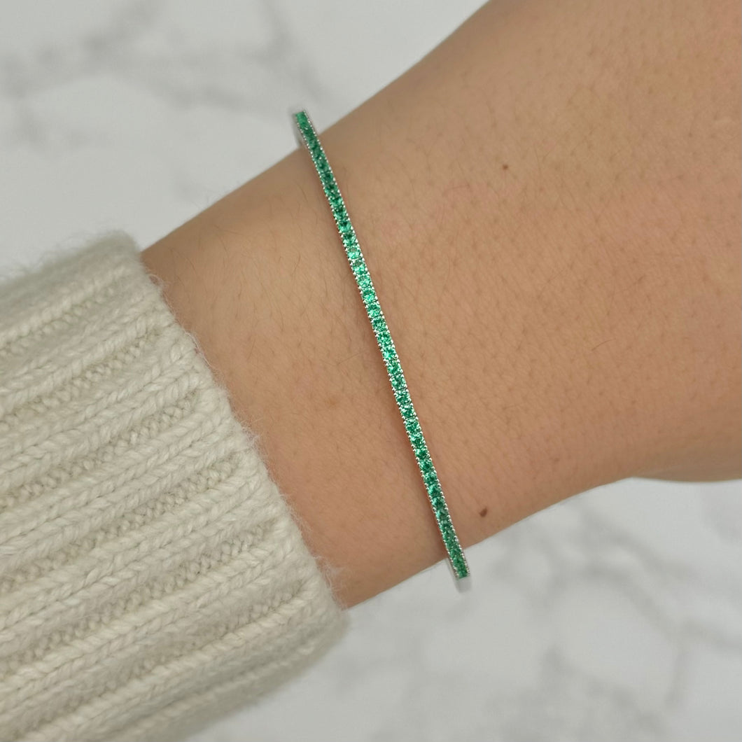 14K GOLD EMERALD JOELLE FLEXIBLE BANGLE