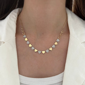 14K GOLD DIAMOND HANA HEART NECKLACE