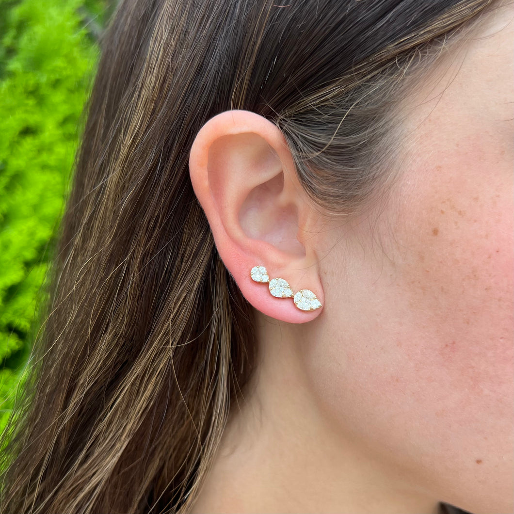 14K GOLD DIAMOND CHRISTINA EARRINGS