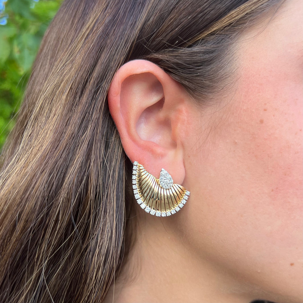 14K GOLD DIAMOND RUTH EARRINGS