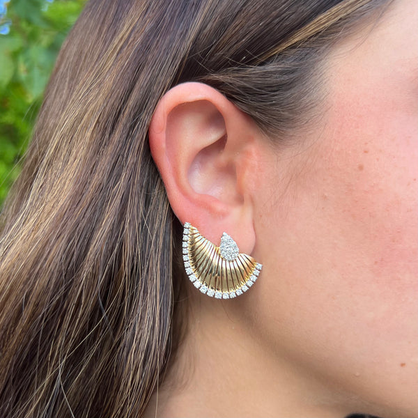 14K GOLD DIAMOND RUTH EARRINGS