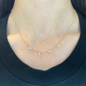 14K GOLD DIAMOND MAMA NECKLACE