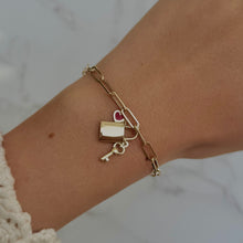 14K GOLD LOCK AND KEY BRACELET