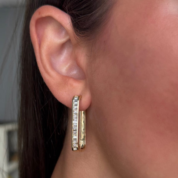 14K GOLD DIAMOND KAITLYN HOOPS