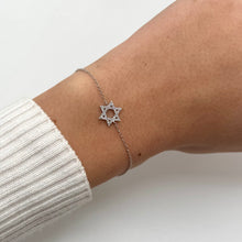 14K GOLD DIAMOND STAR OF DAVID BRACELET