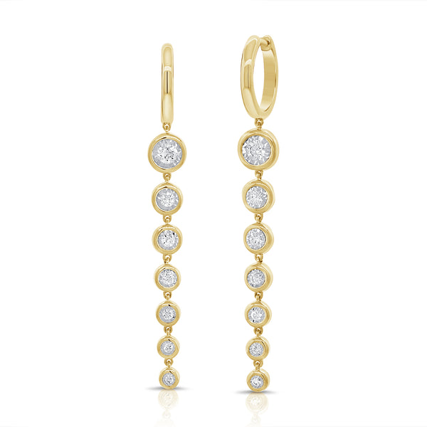 14K GOLD DIAMOND LAYNA BEZEL EARRINGS