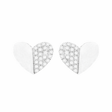 14K GOLD DIAMOND DAPHNE HEART STUDS