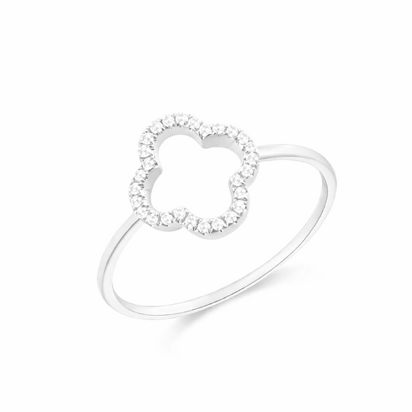14K GOLD DIAMOND CLAIRE CLOVER  RING