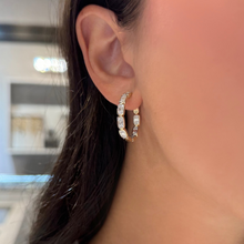 14K GOLD DIAMOND CHER HOOPS