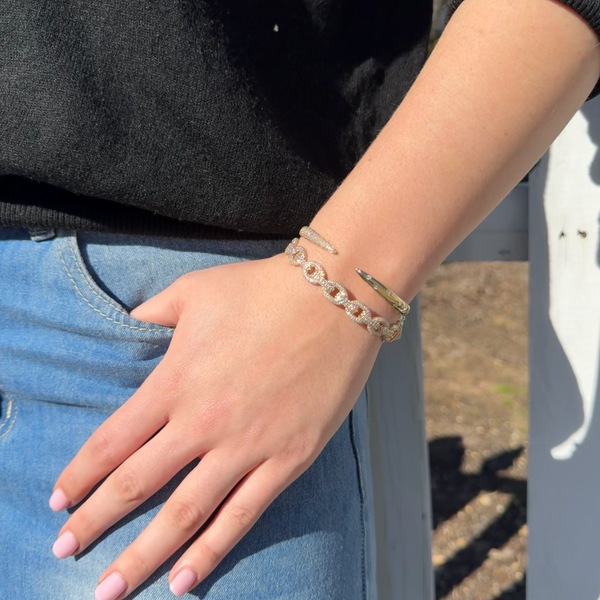 14K GOLD DIAMOND CLEO CLAW BANGLE