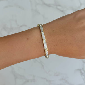 14K GOLD DIAMOND GEMMA BANGLE