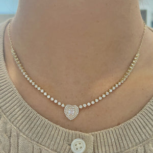 14K GOLD DIAMOND SIERRA HEART NECKLACE