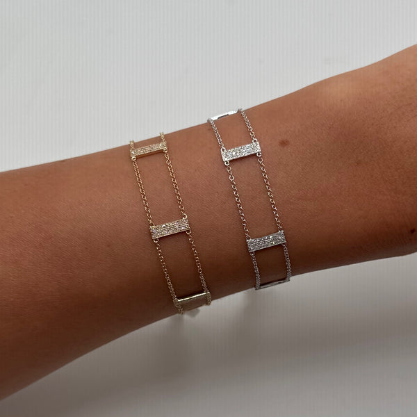 14K GOLD DIAMOND SHELLEY LADDER BRACELET