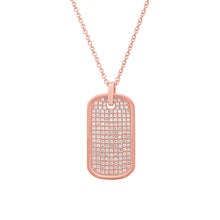 14K GOLD DIAMOND CORY DOG TAG NECKLACE