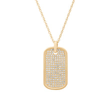 14K GOLD DIAMOND CORY DOG TAG NECKLACE