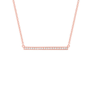 14K GOLD DIAMOND MARIA BAR NECKLACE