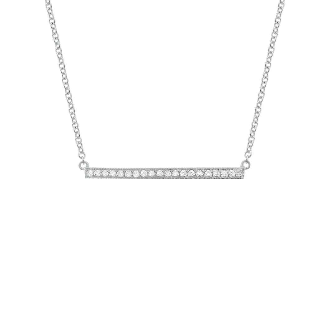 14K GOLD DIAMOND MARIA BAR NECKLACE