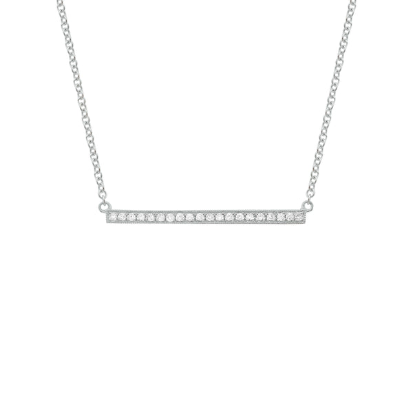14K GOLD DIAMOND MARIA BAR NECKLACE