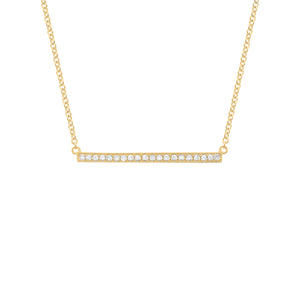 14K GOLD DIAMOND MARIA BAR NECKLACE