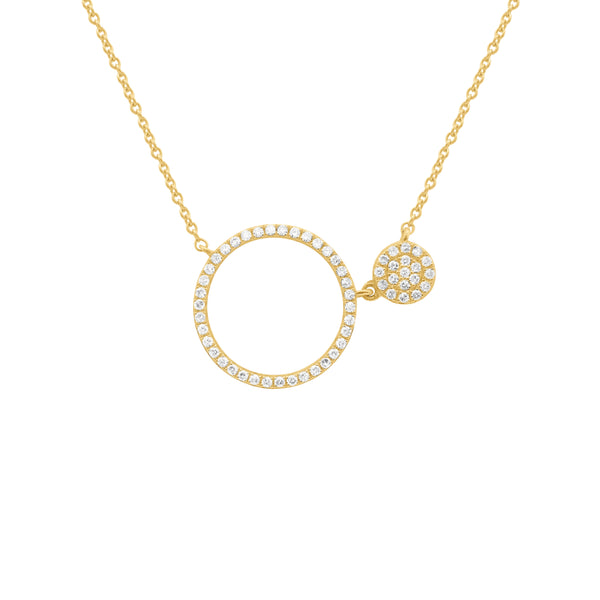 14K GOLD DIAMOND LIELLE OPEN CIRCLE NECKLACE