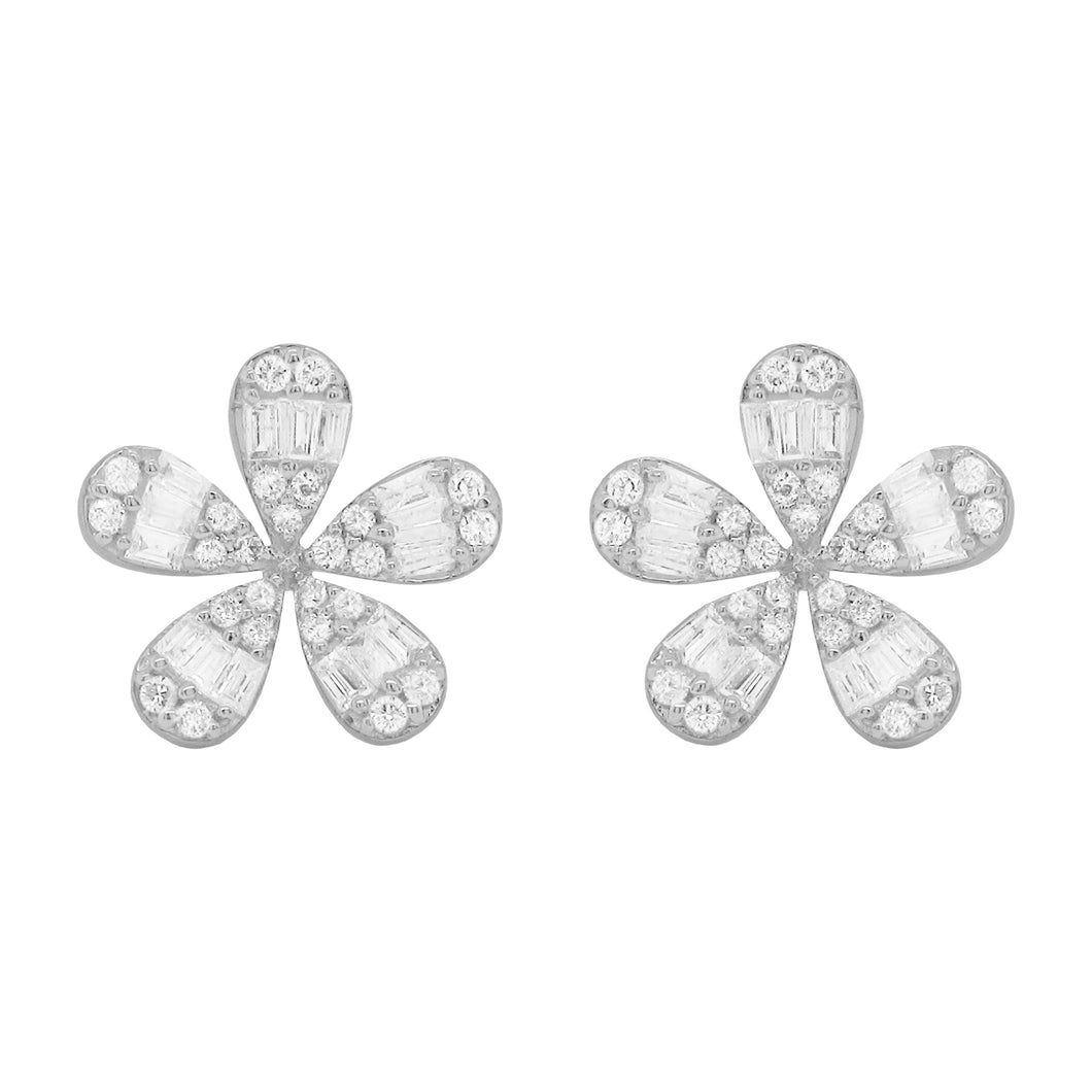 14K GOLD DIAMOND LARGE MARISSA FLOWER STUDS