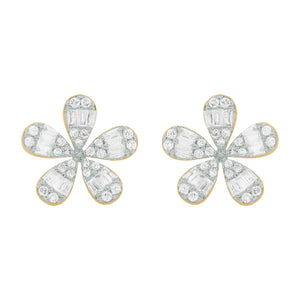 14K GOLD DIAMOND LARGE MARISSA FLOWER STUDS